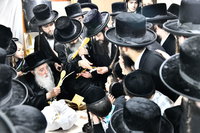 האדמו"ר ממכנובקא בעלזא בבדיקת חמץ