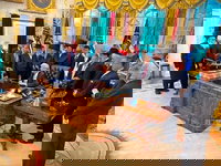 פגישת העסקנים עם הנשיא טראמפ