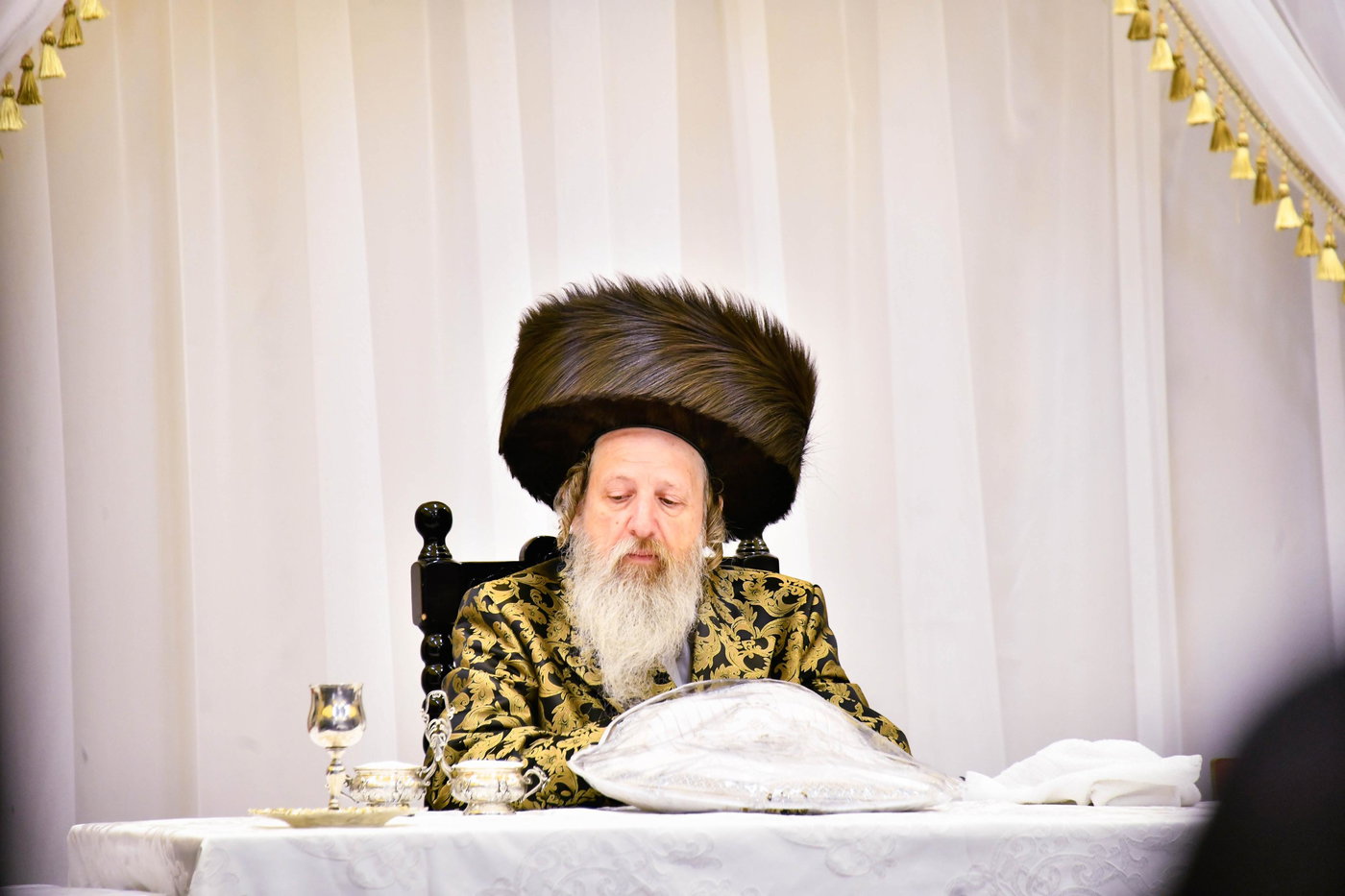 האדמו"ר מדז'יקוב ויז'ניץ בטיש חול המועד פסח