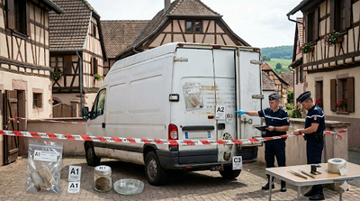 שוטרים צרפתיים לצד משאית