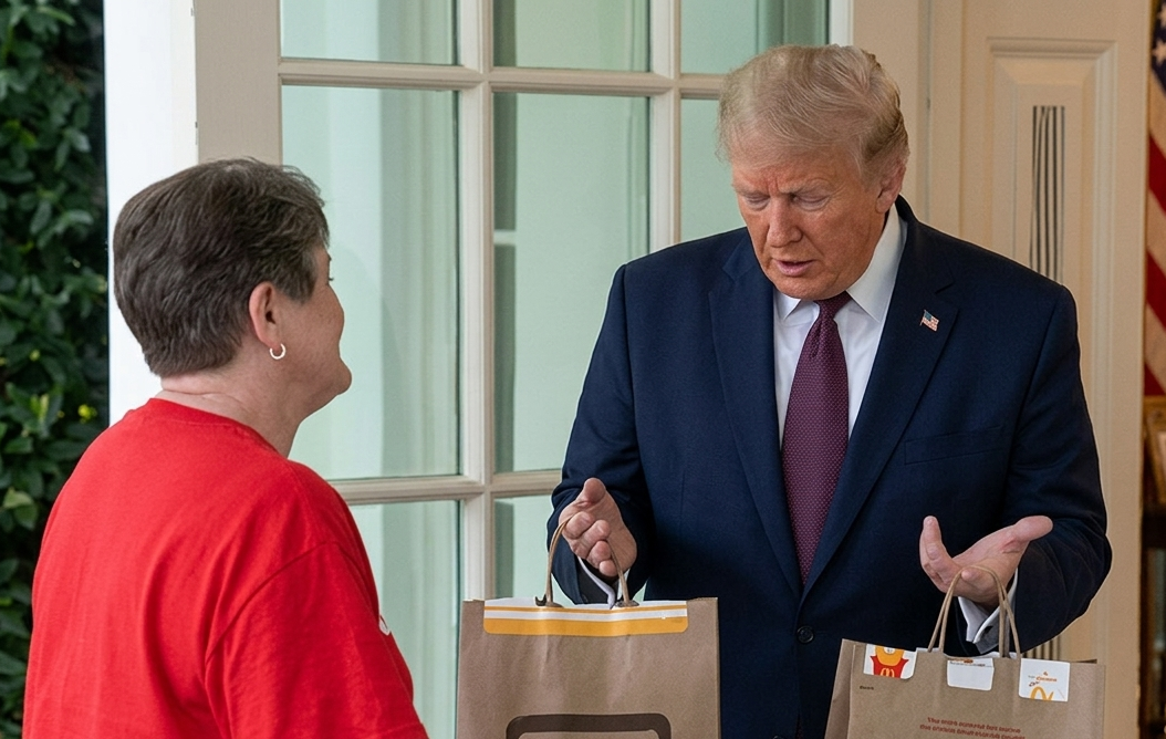 טראמפ וסימונס עם המשלוח