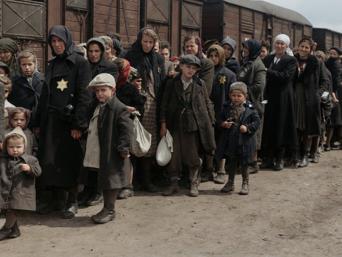 הצעדים האחרונים של הנשים והילדים לעבר תאי הגזים מתועדים במצלמה הנאצית, עדות אילמת וקורעת לב לזוועות שהתרחשו במחנה