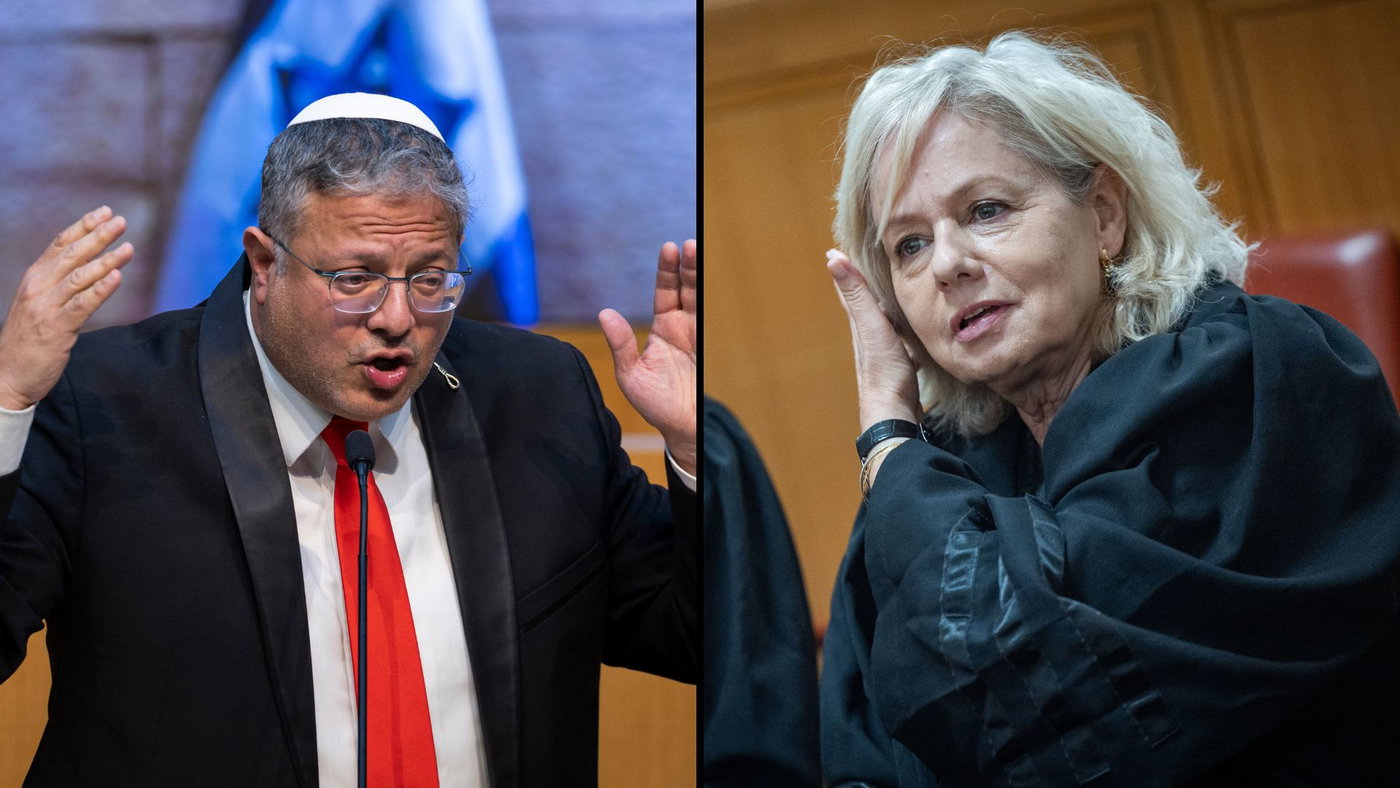 היועמ"שית גלי בהרב מיארה מימין, השר לבטחון לאומי איתמר בן גביר משמאל