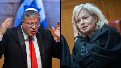 היועמ"שית גלי בהרב מיארה מימין, השר לבטחון לאומי איתמר בן גביר משמאל