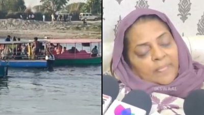 מימין האישה שניצלה, משמאל חיפושים שמתנהלים אחר הטובעים בתקרית