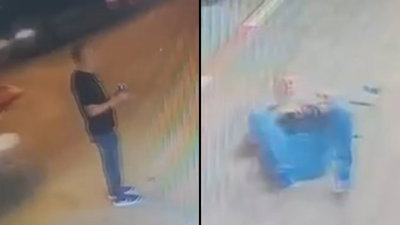 התבקש לצאת בשיחת טלפון - ונורה ברחוב: תקרית חריגה נקלטה במצלמות