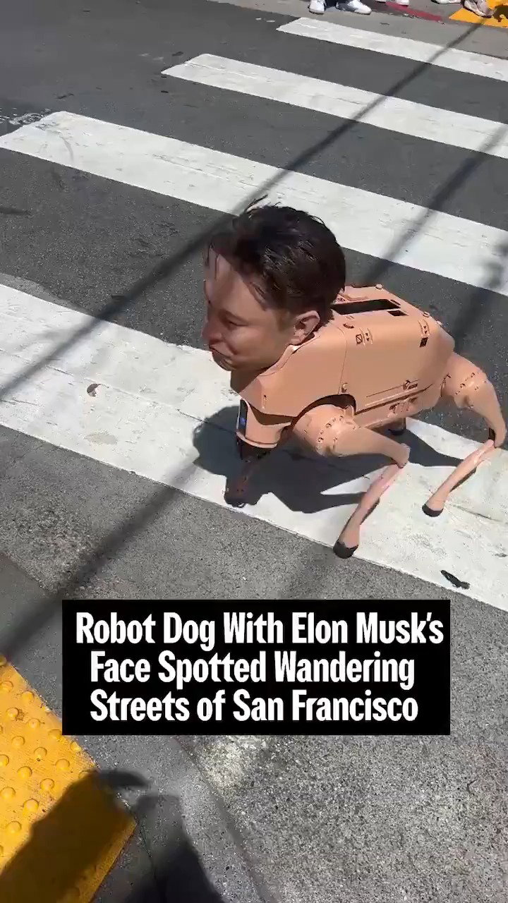 רובוט 'אילון מאסק' מסתובב ברחובות סן פרנסיסקו