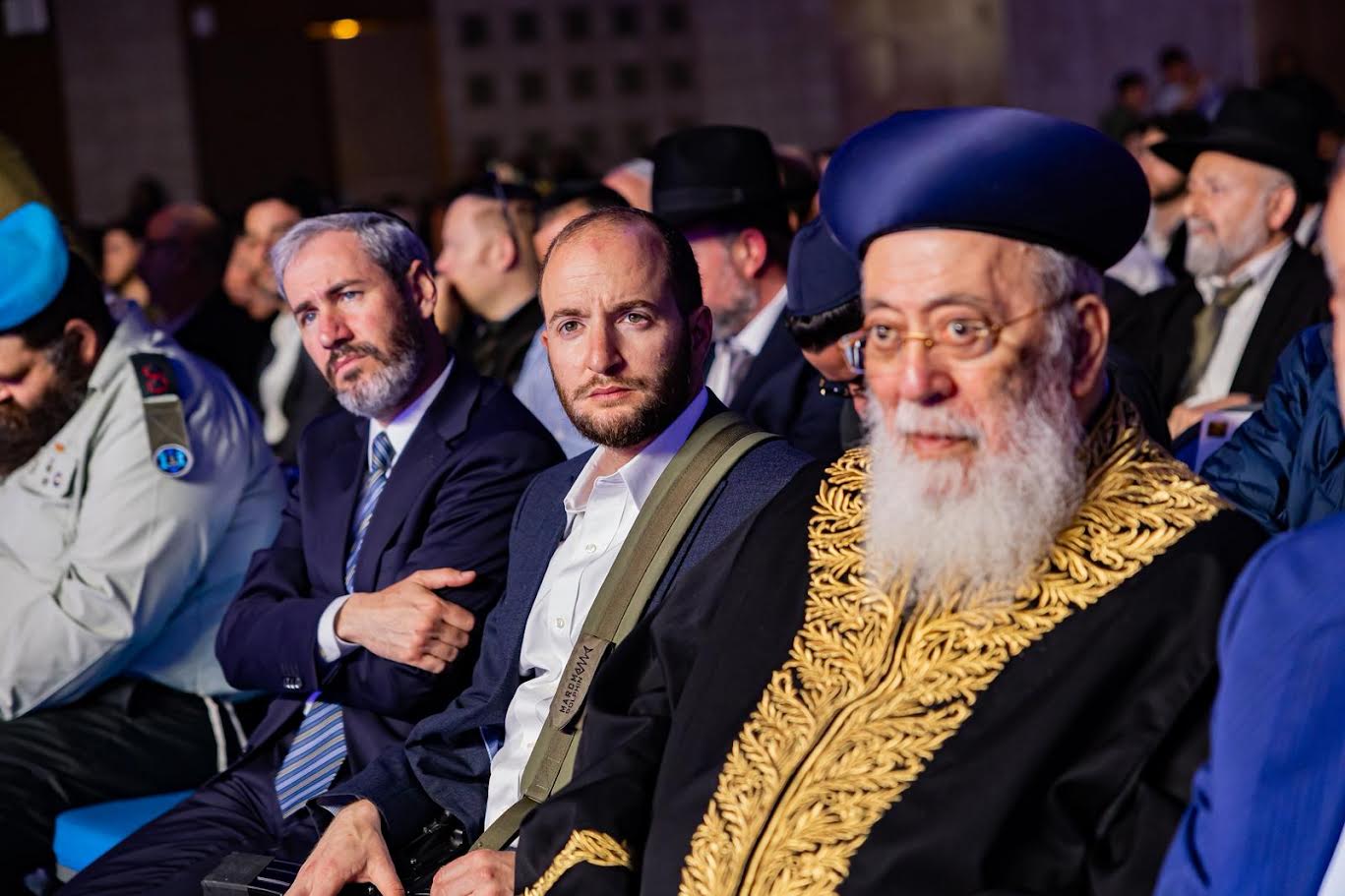 הרב שלמה משה עמאר, לצידו של יוסי לוי, מנכ"ל איגוד שומר ישראל ועמותת "נצח יהודה"