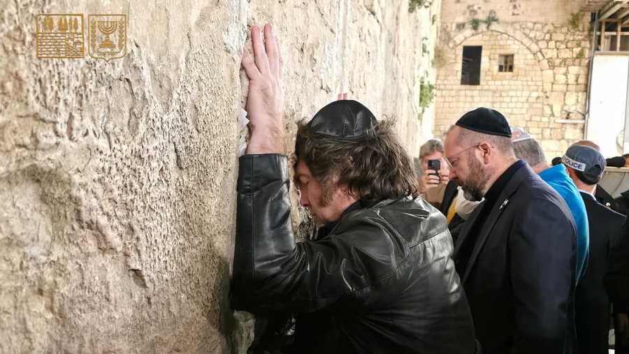 נשיא ארגנטינה חוויאר מיליי בכותל המערבי