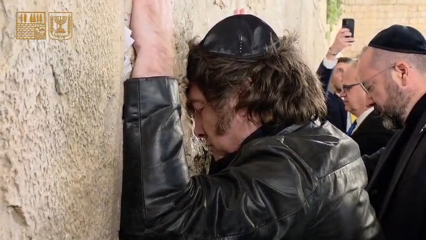 נשיא ארגנטינה חוויאר מיליי בכותל המערבי