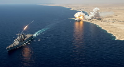 ספינה אמריקאית תוקפת מטרה, אילוסטרציה