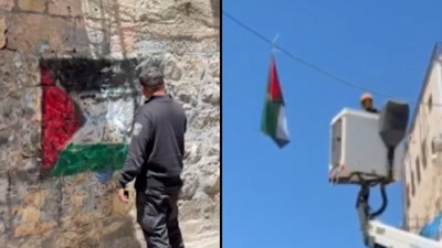 צפו: דגלי פלסטין הוסרו בפשיטה משטרתית חריגה על מאה שערים