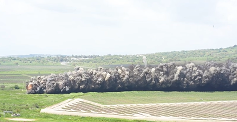 תיעוד מטורף: כך נראה פיצוץ של 700 מוקשים סמוך לגבול הסורי