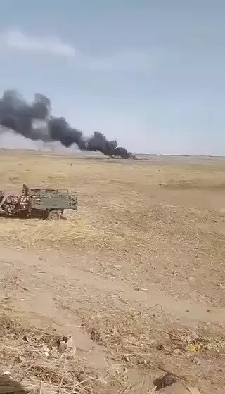 המסוק הרוסי בוער אחרי ההתרסקות