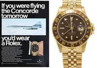 מימין - השעון. משמאל - הפרסומת לשעון מאותה התקופה