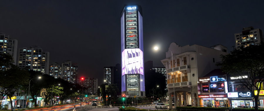 השראה מ"מאצ'בוקס": מגדל המכוניות המטורף של סינגפור