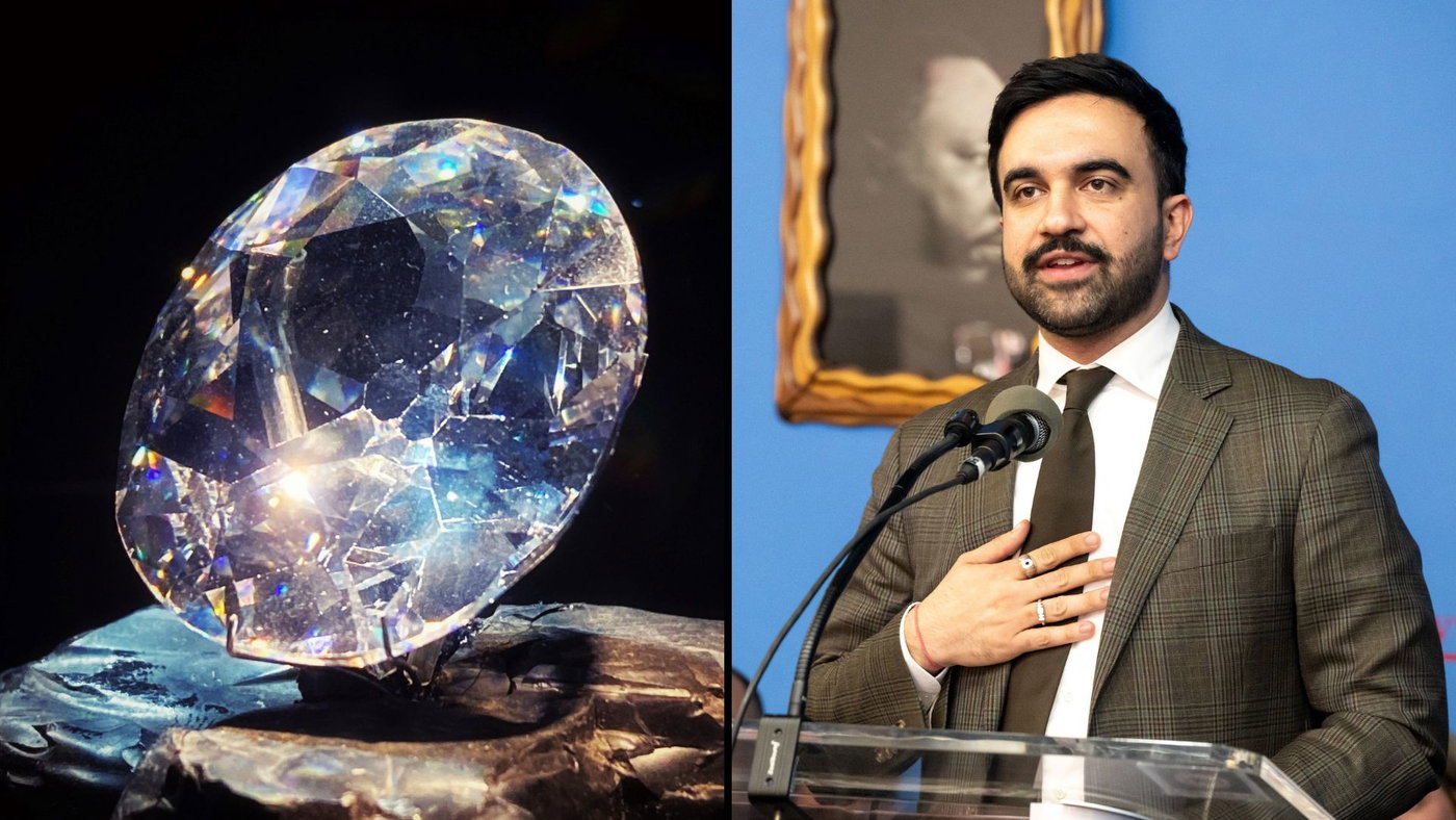 מימין ממדאני, משמאל היהלום ההיסטורי