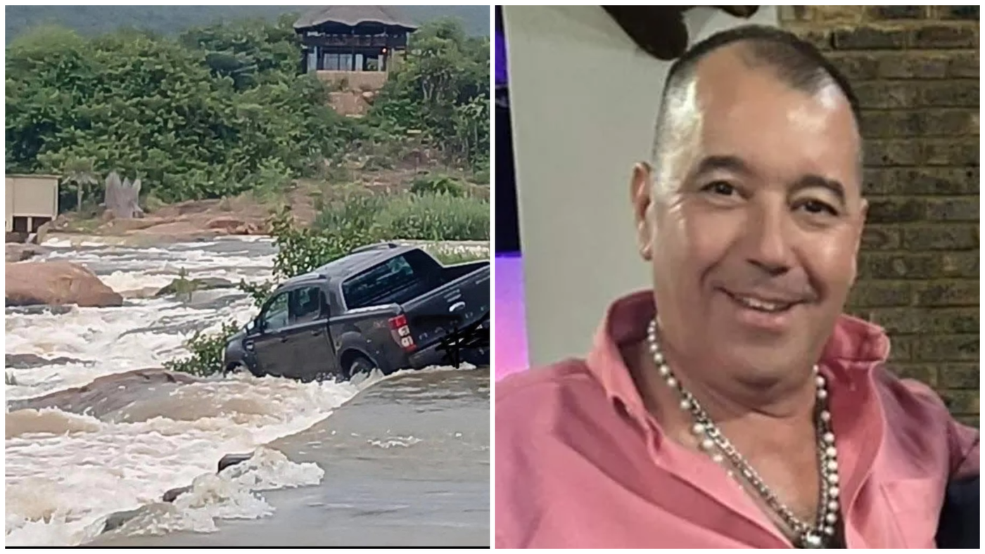 קורבן התנין גבריאל בטיסטה, בן 59, נסחף במורד הנהר במשאית הפורד ריינג'ר שלו.