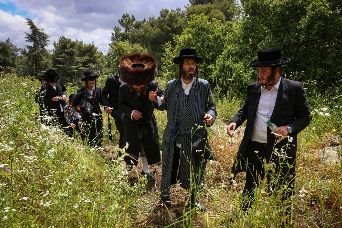 האדמו"ר מקרעטשניף כפר אתא ביער ביום ל"ג בעומר בדרך למירון