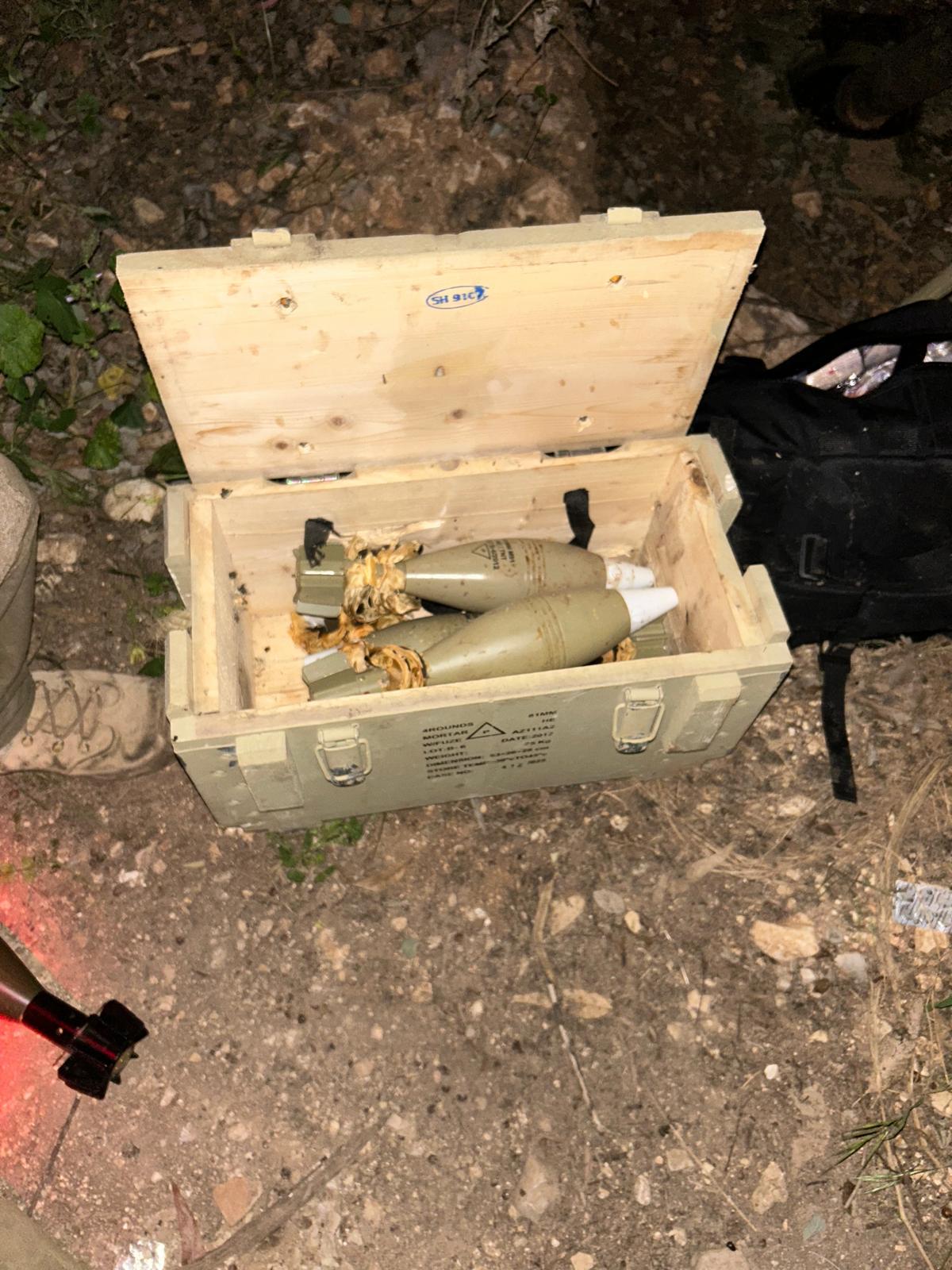 אמצעי לחימה שאותרו על ידי הכוחות במרחב הליטאני