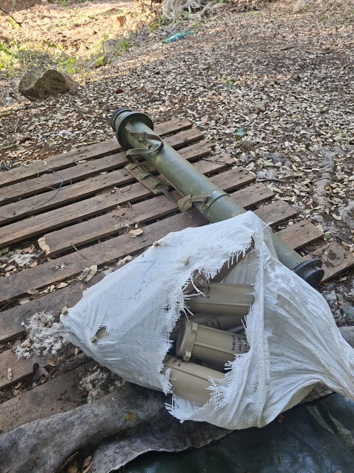 אמצעי לחימה שאותרו על ידי הכוחות במרחב הליטאני