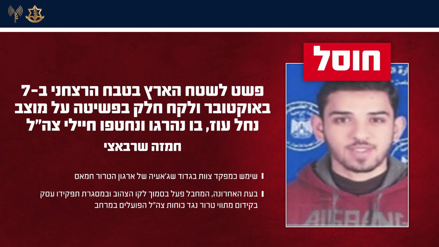 הסתובב ליד "הקו הצהוב": סופו של המחבל שתועד במיגונית במהלך הטבח