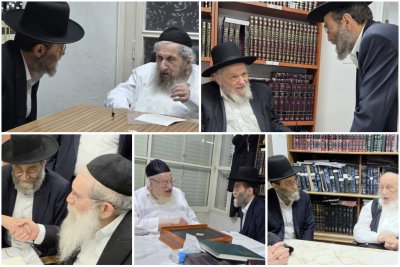 יו"ר 'דגל התורה' ח"כ משה גפני אצל חלק מחברי המועצת, השבוע
