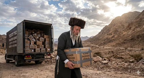דקיון היהודי עם המשאית ליד הר סיני