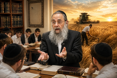 "השילוב הזה בין 'תורה' ל'קציר' אינו פשרה בדיעבד, אלא הוא-הוא החזון המקורי של נתינת התורה" - הרב דוד לייבל
