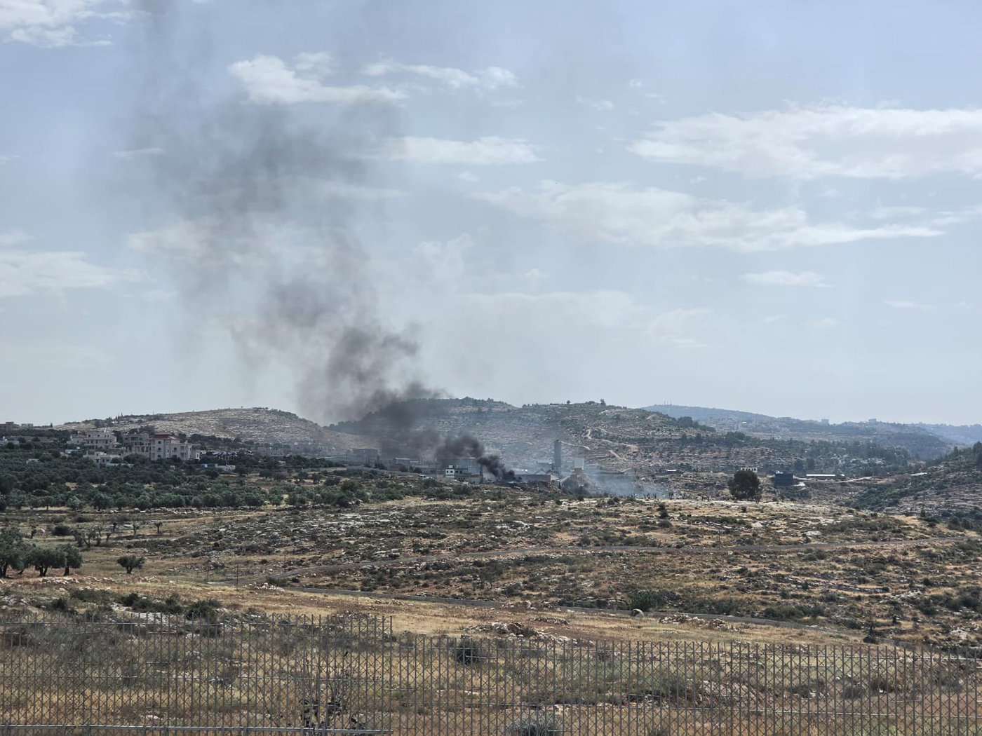 העשן השחור שנראה ברחבי מודיעין עילית