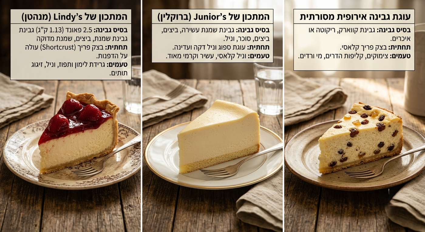 סוגי עוגות הגבינה שהיו אז