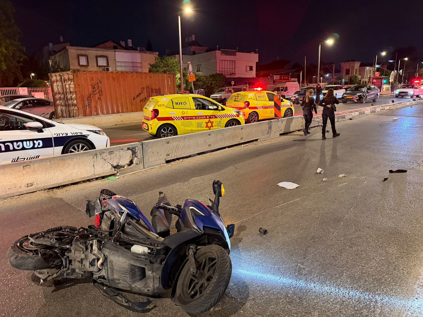 זירת התאונה הקטלנית, הלילה