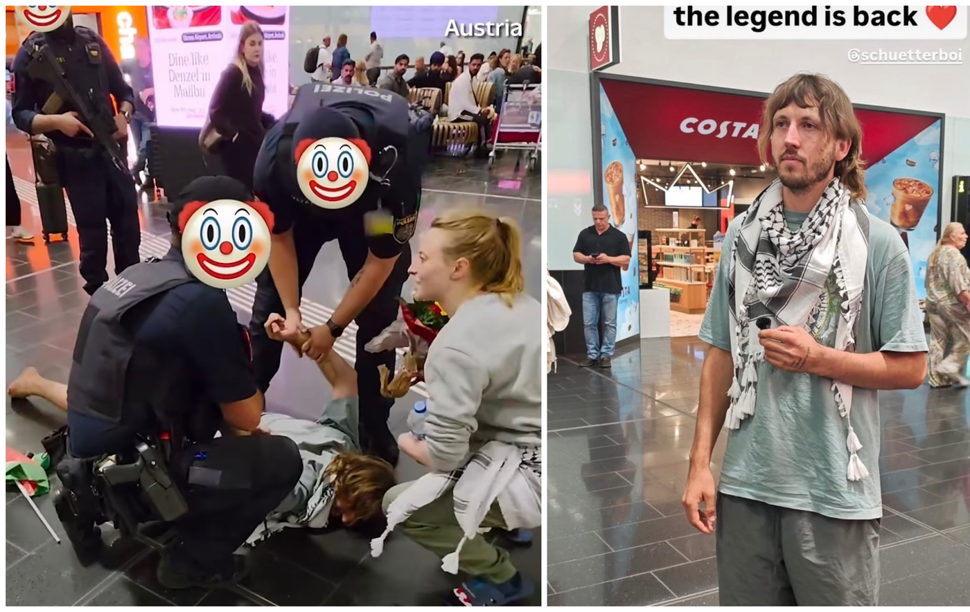 אנשי המשט מטפלים בידיים המסורות של משטרת אוסטריה