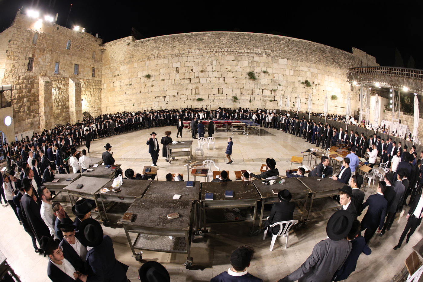 הגרב"צ אזרחי עם תלמידי ישיבתו בכותל המערבי
