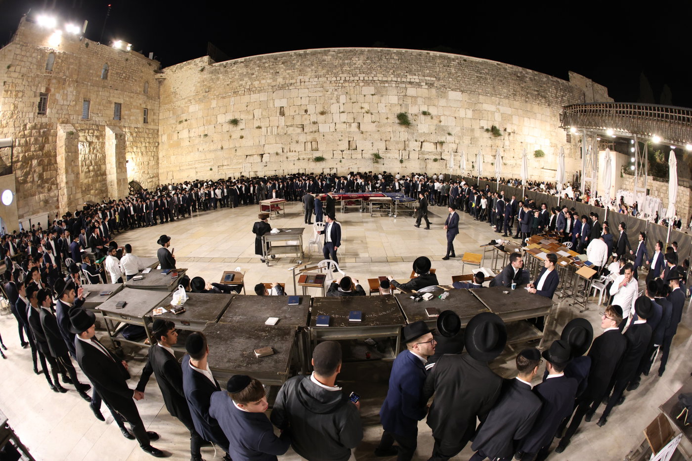 הגרב"צ אזרחי עם תלמידי ישיבתו בכותל המערבי
