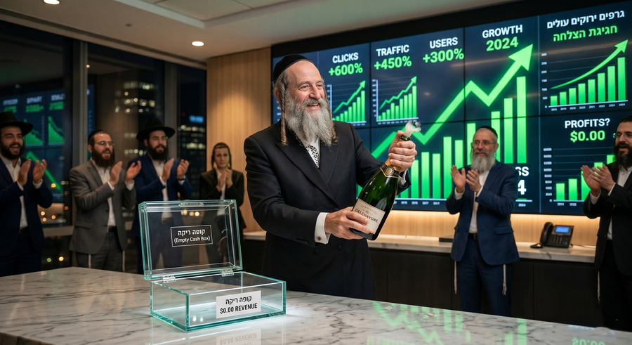 הגרפים חגגו בירוק, המנכ"ל פתח שמפניה - אבל הקופה נשארה ריקה