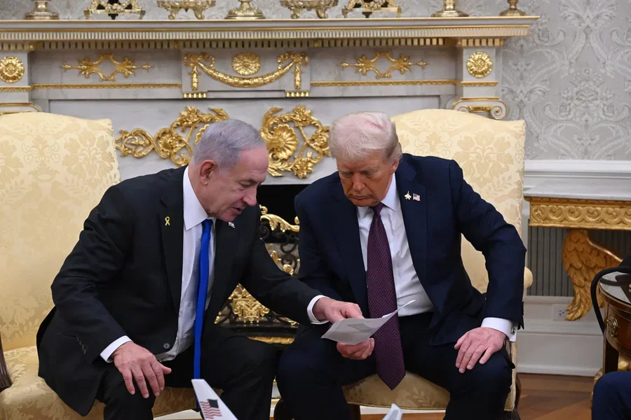 נתניהו וטראמפ בבית הלבן