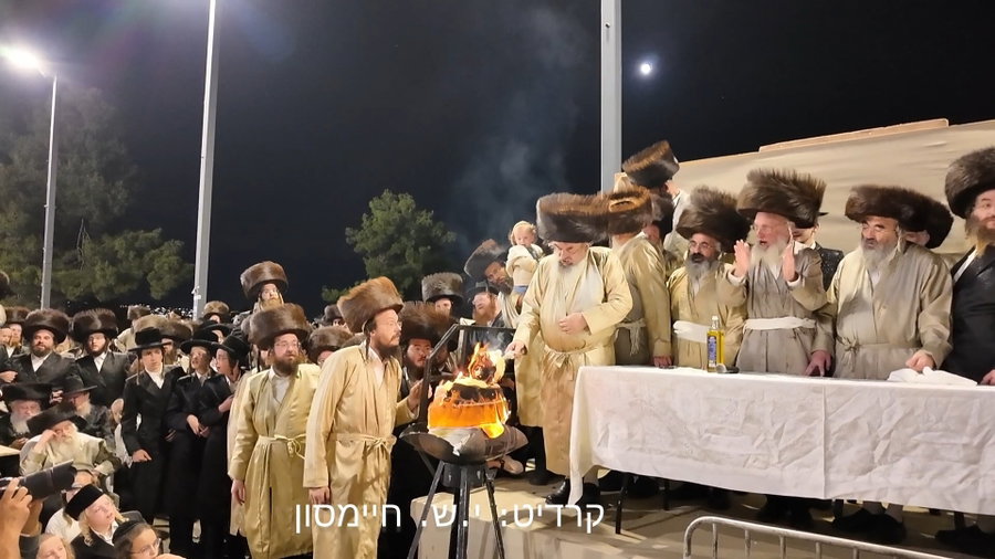 האדמו"ר מלעלוב מוצאי שב"ק במירון