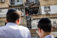 זירת נפילת טיל בבני ברק