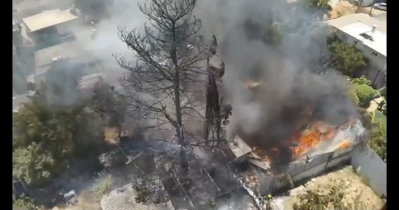 תיעוד נדיר ממצלמת קסדה: לוחמי האש מחלצים כלב מהלהבות | צפו