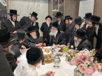 האדמו"ר מויז'ניץ מונסי בביקור אצל האדמו"ר מהארנסטייפל