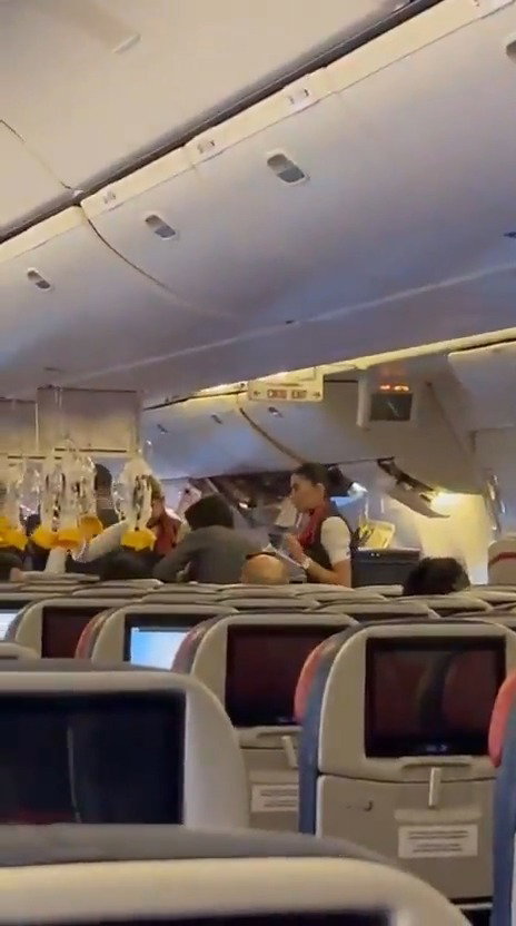 תיעוד מתוך המטוס לאחר ההתנגשות