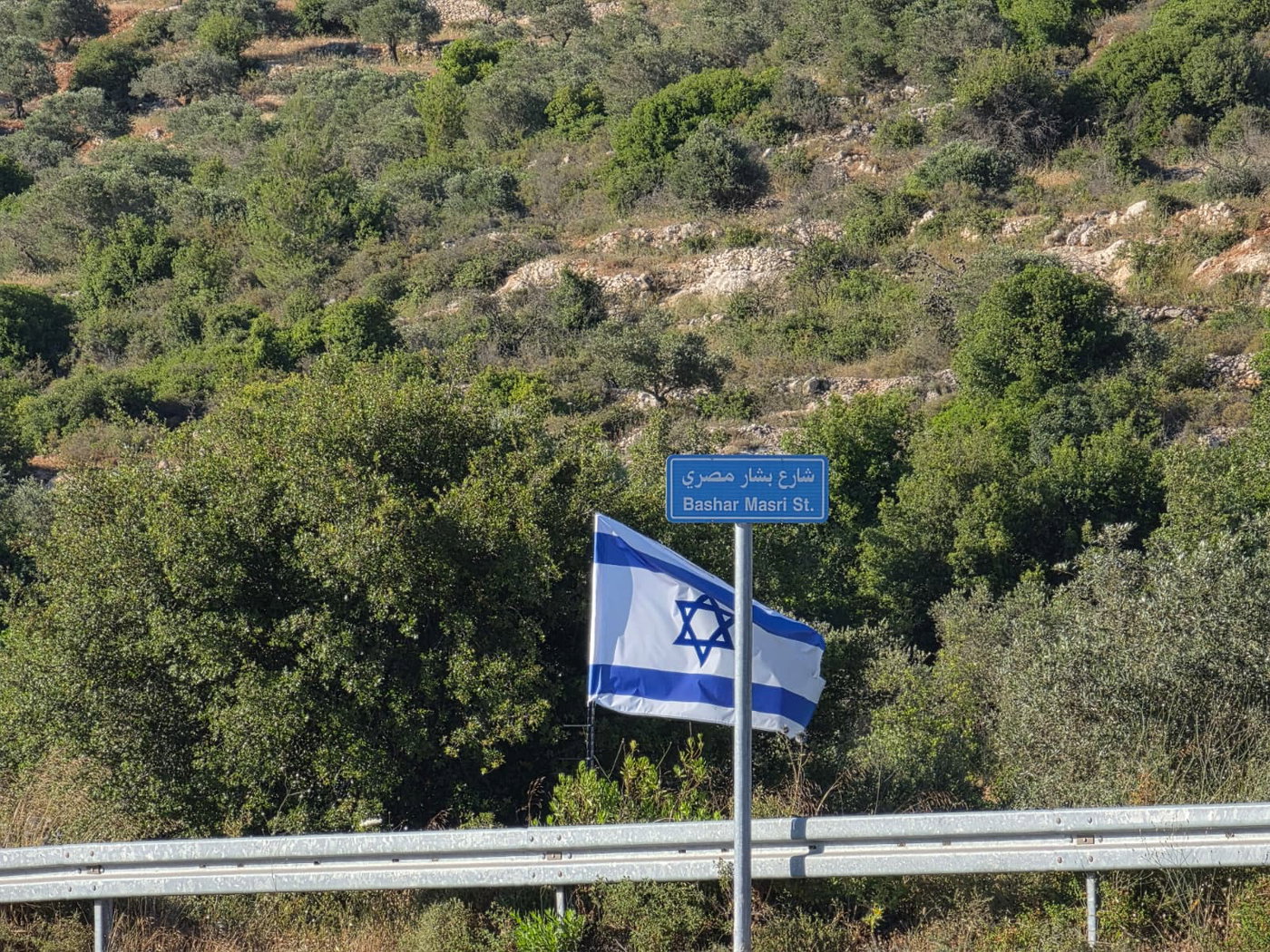 דגלי ישראל פזורים בכבישי יהודה ושומרון