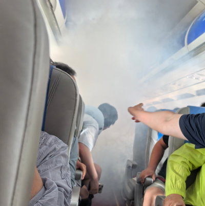 תא הנוסעים אפוף עשן