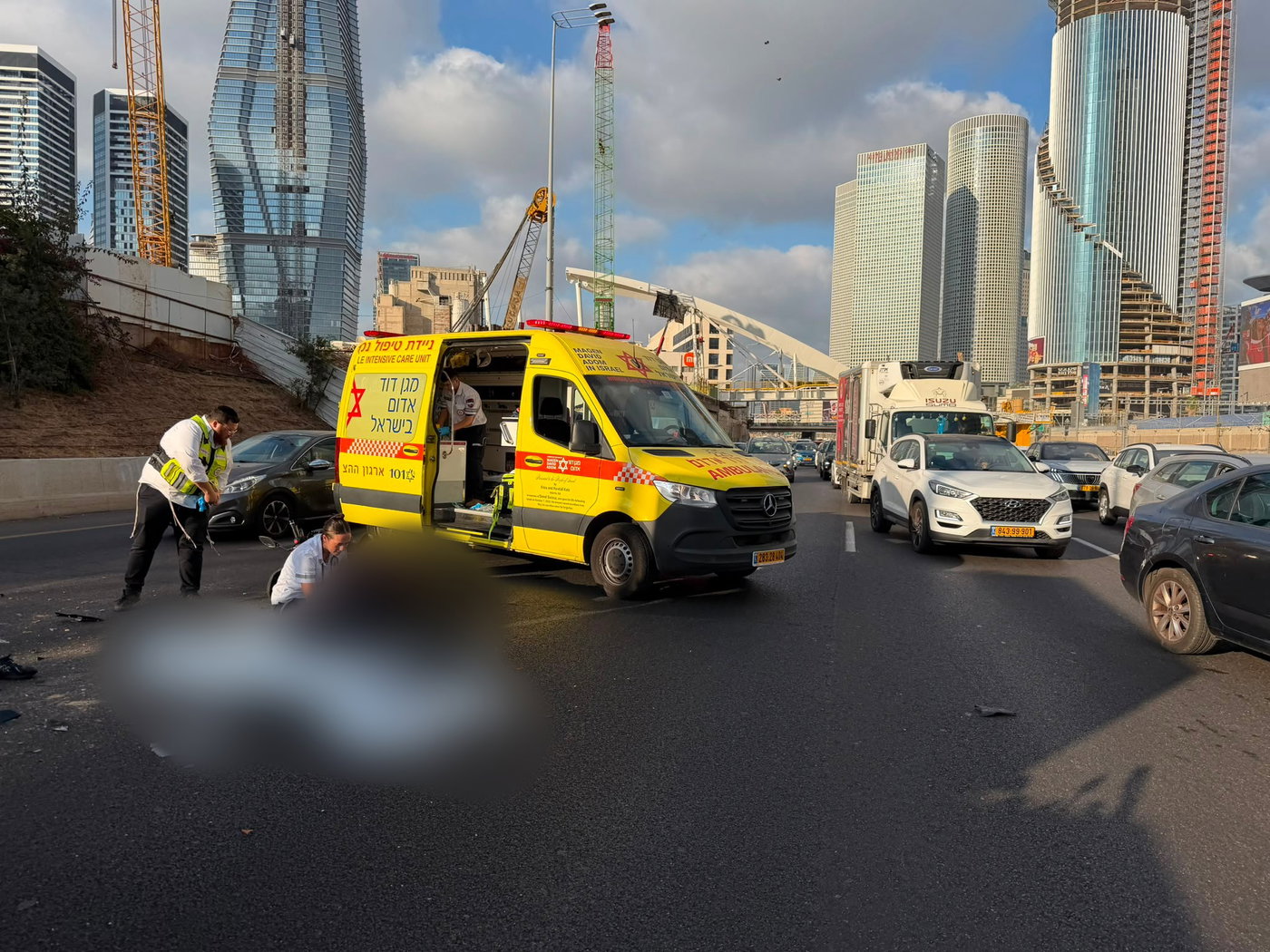 זירת התאונה הקטלנית, הבוקר