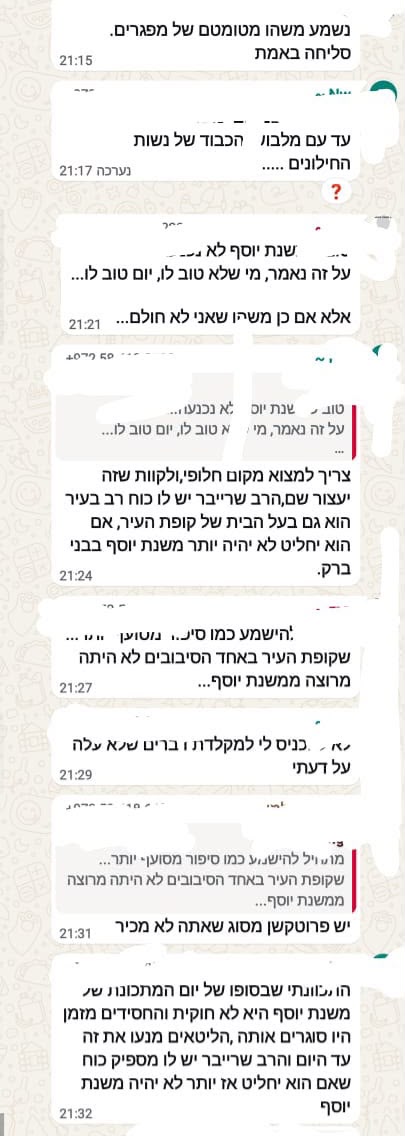 ההתכתבויות בקבוצה הפנימית
