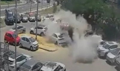 הבום שהרעיד את חולון: הרגע שבו הרכב התפוצץ בחניון | תיעוד דרמטי