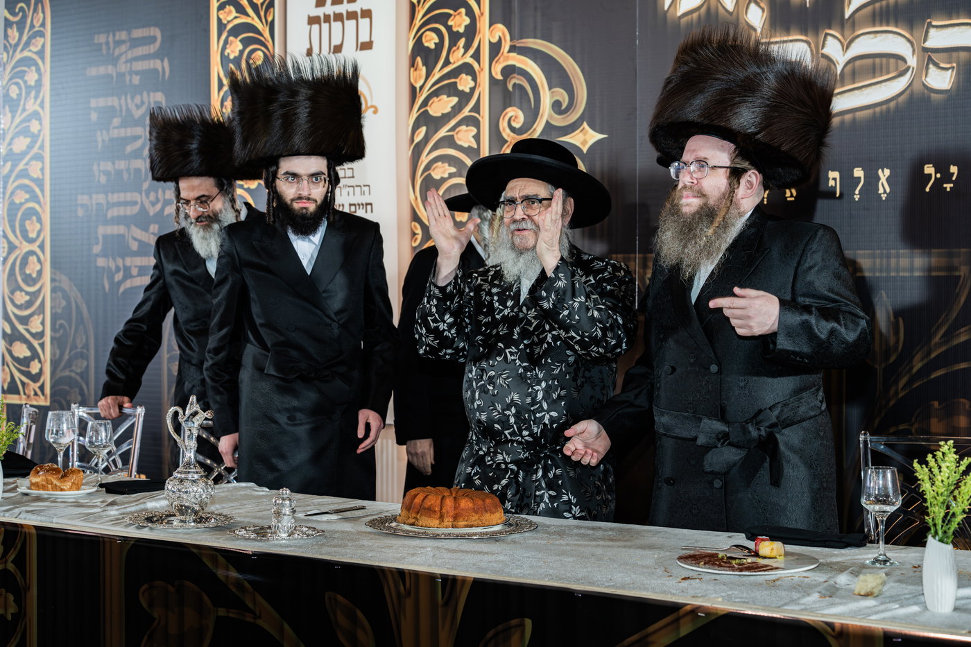 מסיבת שבע הברכות בסאטמר לכבודו של ר' חיים שלמה פישר