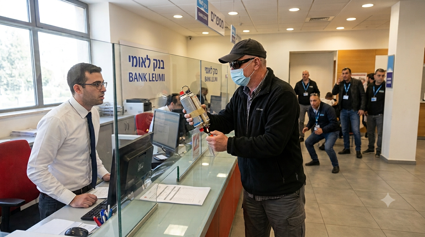 הדרך המקורית בה ניסה תושב באר שבע לשדוד סניף בנק - וכך זה הסתיים