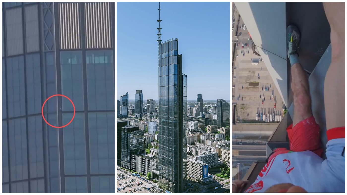  הספיידרמן הפולני על ה"ורסו טאוור", המבנה הגבוה ביותר במדינה ובאיחוד האירופי
